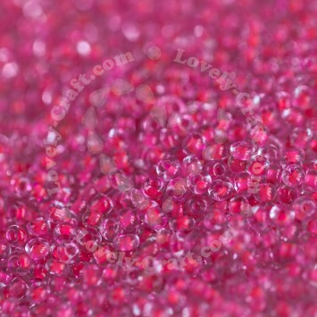 Бисер 12/0 - 2мм посеребренный (розовый неоновый)