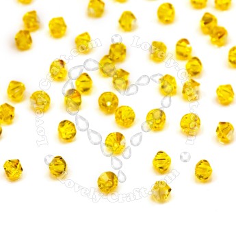 Биконусы SWAROVSKI 5328 XILION 4 мм - Citrine #249, 10 бусин