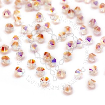 Биконусы SWAROVSKI 5328 XILION 4 мм - Crystal Aurore Boreale #001 Ab2, 10 бусин