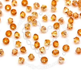 Биконусы SWAROVSKI 5328 XILION 4 мм - Crystal Metallic Sunshine #001 Metsh, 10 бусин