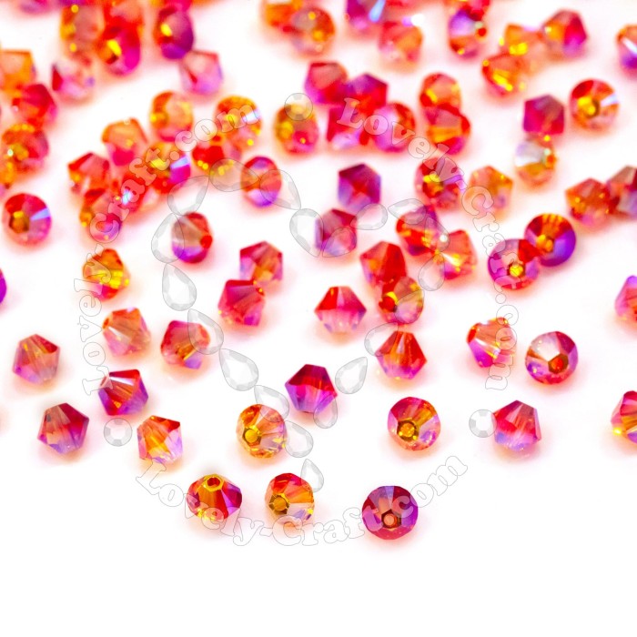 Купить Бусины Swarovski Биконусы XILION 5328 (Fireopal Aurore Boreale 2x) - 4 мм в интернет-магазине «Любимое Творчество»