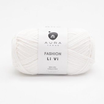 Пряжа Aura Yarns Fashion Li Vi цвет 1475 Bright White, белый