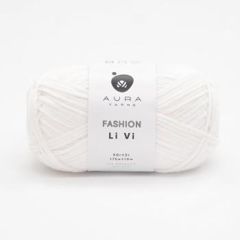 Пряжа Aura Yarns Fashion Li Vi цвет 1475 Bright White, белый