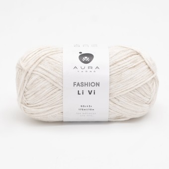 Моток пряжи Aura Yarns Fashion Li Vi оттенок 06.024 Ecru, крупно