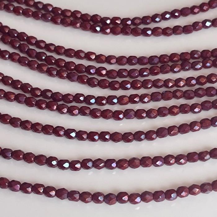 Бусины Fire Polished 4 мм цвет Nebula Red (#93200/15001) (Чехия)