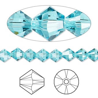 Биконусы XILION 6 мм - Light Turquoise #263 (SWAROVSKI, Австрия)