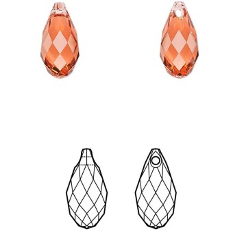 Подвеска Briolette Pendant (6010) - Padparadscha #542 (SWAROVSKI, Австрия)