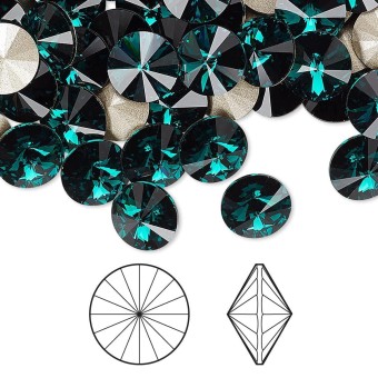 Кристалл Риволи Сваровски 1122 - Emerald #205, 12 мм