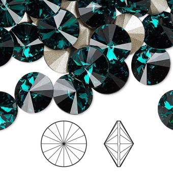 Кристалл Риволи Сваровски 1122 - Emerald #205, 12 мм