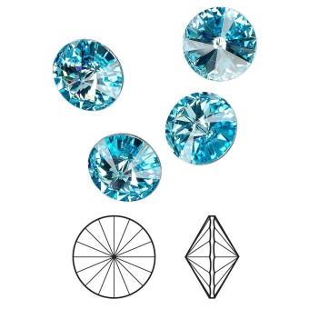 Риволи 12 мм - Aquamarine #202 (SWAROVSKI, Австрия)