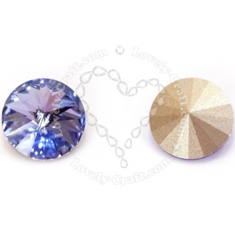Купить компонент Swarovski риволи 12 мм - Tanzanite (#539) в интернет-магазине «Любимое Творчество»