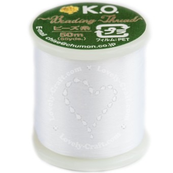Купить Нейлоновые нити для бисероплетения K.O., 50 м, белая
