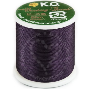 Нейлоновые нити для бисероплетения K.O., 50 м, фиолетовая