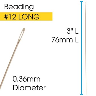 Иглы для бисероплетения BEADSMITH JOHN JAMES ENGLISH NEEDLES BEADING #12 (США)