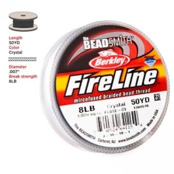 Нить для бисероплетения FireLine 0,18 мм белая (Beadsmith, США)