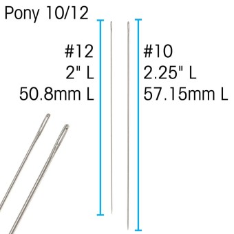 Набор игл для бисероплетения PONY №10 и №12 (Needle Industries, Индия)