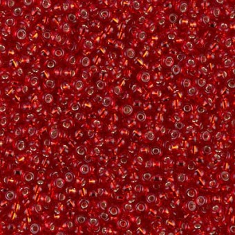 Бисер MIYUKI круглый 11/0 RUBY SILVER-LINED (#11), 10 гр
