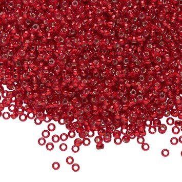 Бисер MIYUKI круглый 11/0 RUBY SILVER-LINED (#11), 10 гр