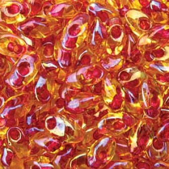 Бисер MIYUKI Long Magatama LIGHT CRANBERRY-LINED TOPAZ LUSTER #363, 10 гр