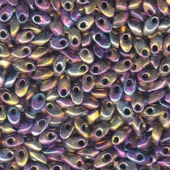 Бусины LONG MAGATAMA 4X7MM METALLIC PURPLE GOLD IRIS