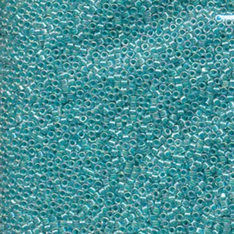 Бисер MIYUKI DELICA 11/0 LINED AQUA BLUE AB #79, 4 гр