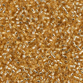 Бисер MIYUKI DELICA 11/0 SILVER LINED GOLD HEX CUT #0042, 4 гр
