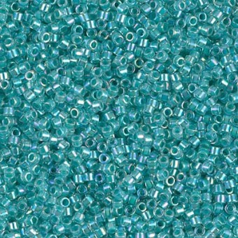 Бисер MIYUKI DELICA 11/0 LINED AQUA BLUE AB #79, 4 гр