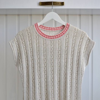 Футболка вязаная из пряжи Aura Yarns Fashion Li Vi оттенок 1479 Ecru, расход — 6 мотков