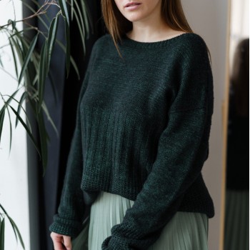 Джемпер из пряжи Aura Yarns Fashion Space оттенок 1423 Ivy, расход 12 - мотков