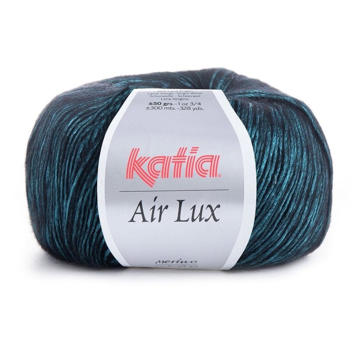 Купить пряжу Katia 🧶 Air Lux цвет 66 Pastel Turquoise-black 🧡 в Калининграде