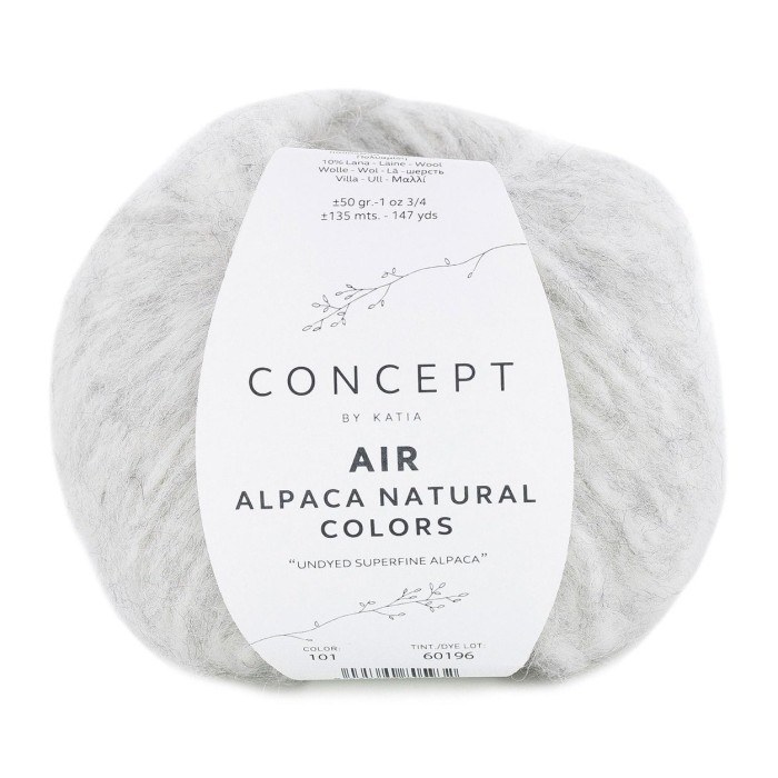 Купить пряжу Katia 🧶 Concept Air Alpaca Natural Colors цвет 101 Light Grey 🧡 в Калининграде