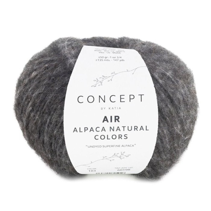 Купить пряжу Katia 🧶 Concept Air Alpaca Natural Colors цвет 103 Black 🧡 в Калининграде