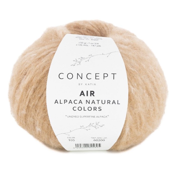 Купить пряжу Katia 🧶 Concept Air Alpaca Natural Colors цвет 105 Camel 🧡 в Калининграде