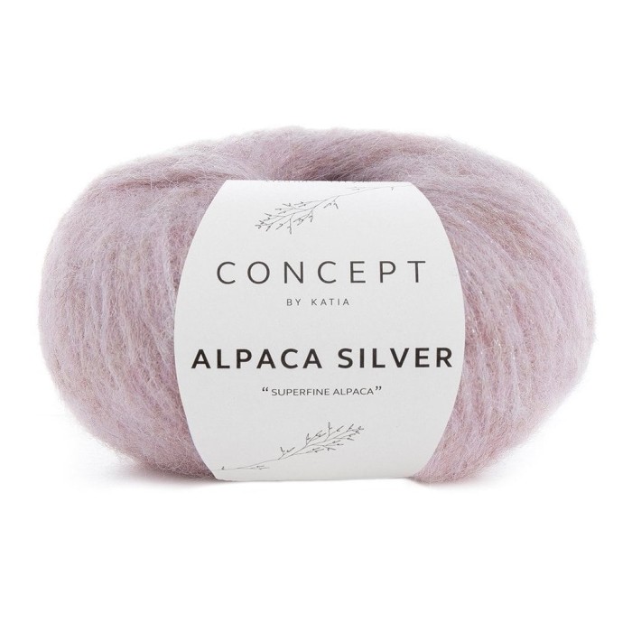 Купить пряжу Concept by Katia 🧶 Alpaca Silver цвет 252 Light Pink-Silver 🧡 в Калининграде