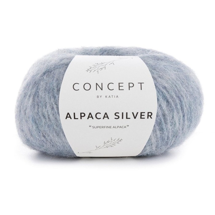 Купить пряжу Concept by Katia 🧶 Alpaca Silver цвет 253 Pastel Blue-Silver 🧡 в Калининграде
