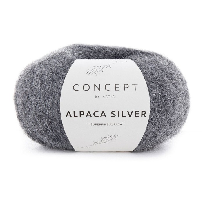 Купить пряжу Concept by Katia 🧶 Alpaca Silver цвет 256 Dark Grey-Silver 🧡 в Калининграде