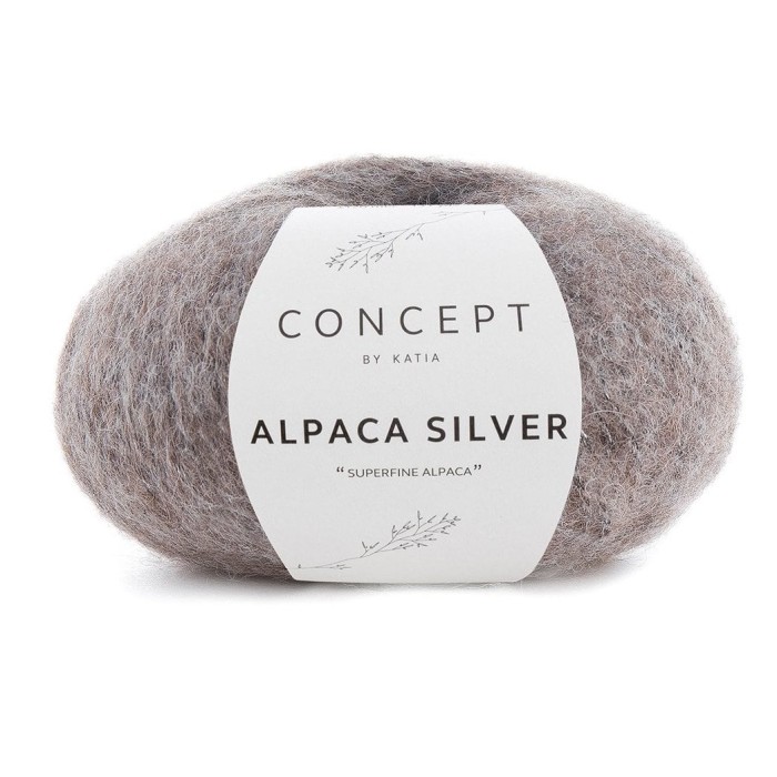 Купить пряжу Concept by Katia 🧶 Alpaca Silver цвет 257 Brown-Silver 🧡 в Калининграде