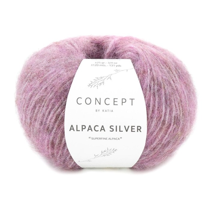 Купить пряжу Concept by Katia 🧶 Alpaca Silver цвет 267 Dark Rose-Silver 🧡 в Калининграде