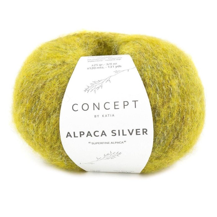 Купить пряжу Concept by Katia 🧶 Alpaca Silver цвет 270 Mustard-Silver 🧡 в Калининграде