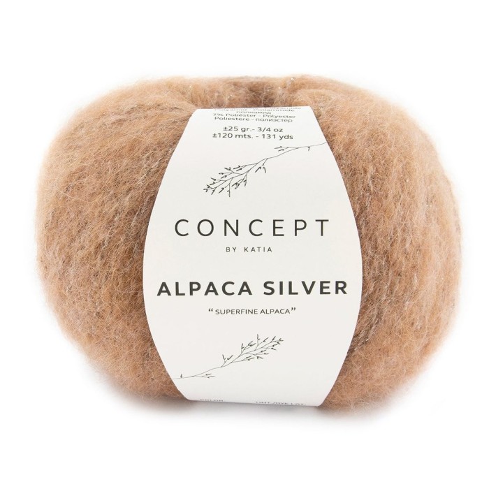 Купить пряжу Concept by Katia 🧶 Alpaca Silver цвет 273 Light Brown-Silver 🧡 в Калининграде