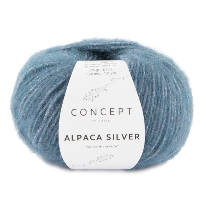 Купить пряжу Concept by Katia 🧶 Alpaca Silver цвет 277 Blue-Silver 🧡 в Калининграде