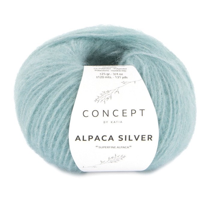 Купить пряжу Concept by Katia 🧶 Alpaca Silver цвет 279 Turquoise-Silver 🧡 в Калининграде