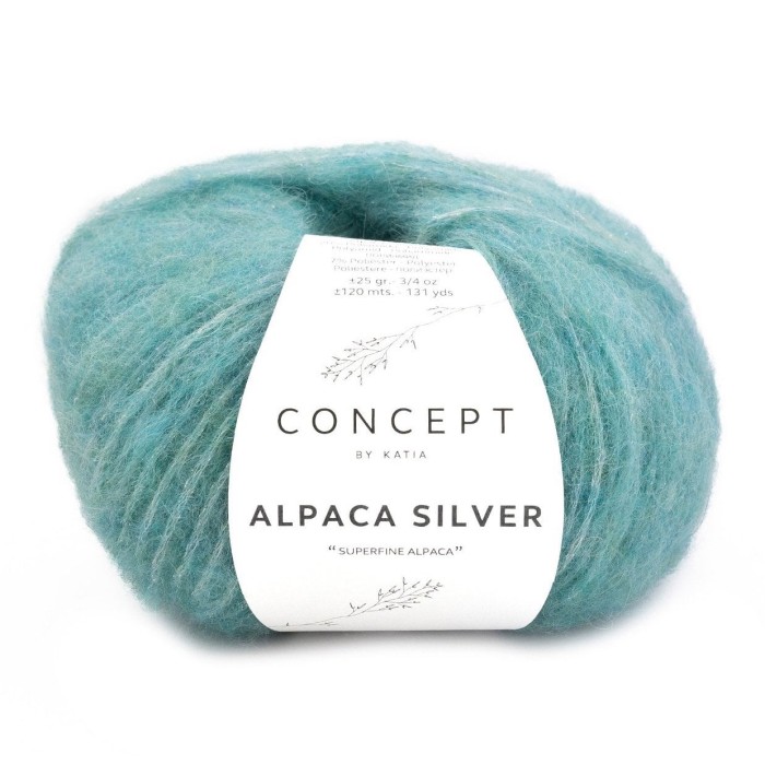 Купить пряжу Concept by Katia 🧶 Alpaca Silver цвет 280 Malachite-Silver 🧡 в Калининграде