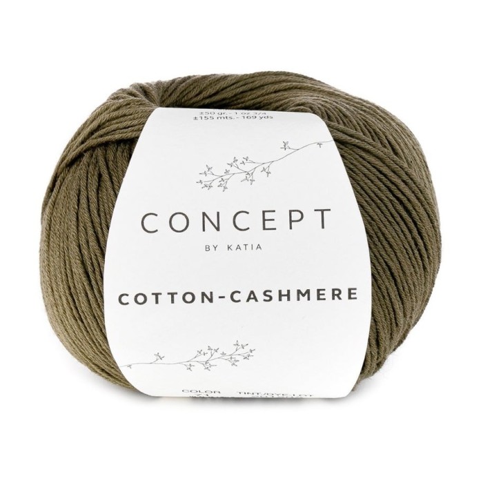 Купить пряжу Concept by Katia 🧶 Cotton-Cashmere цвет 71 Khaki 🧡 в Калининграде