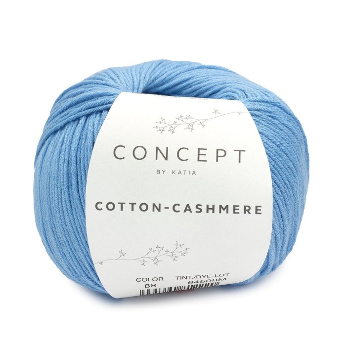 Купить пряжу Concept by Katia 🧶 Cotton-Cashmere цвет 88 Bright Blue 🧡 в Калининграде