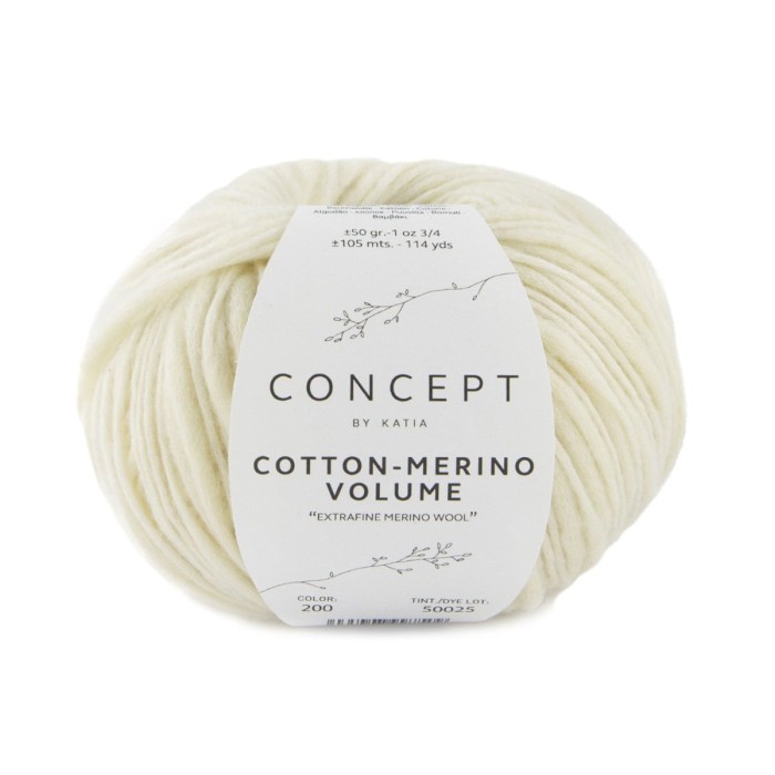 Купить пряжу Concept by Katia 🧶 Cotton-Merino Volume цвет 200 Off-White 🧡 в Калининграде