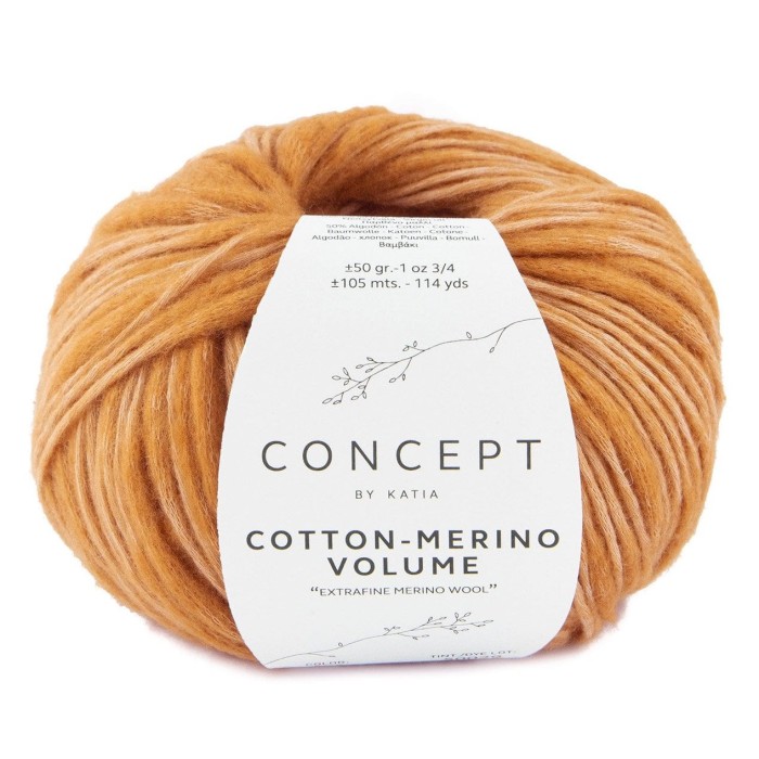 Купить пряжу Concept by Katia 🧶 Cotton-Merino Volume цвет 203 Medium Orange 🧡 в Калининграде