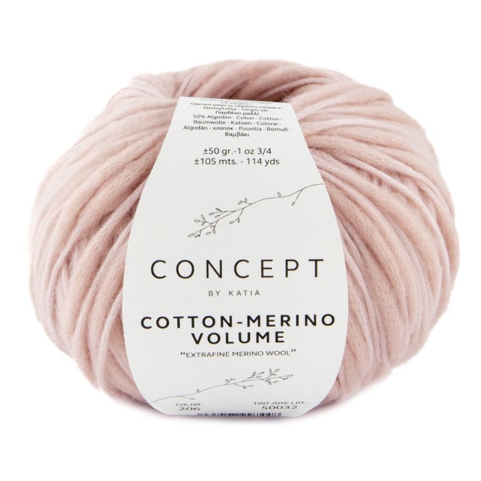 Купить пряжу Concept by Katia 🧶 Cotton-Merino Volume цвет 206 Light Pink 🧡 в Калининграде