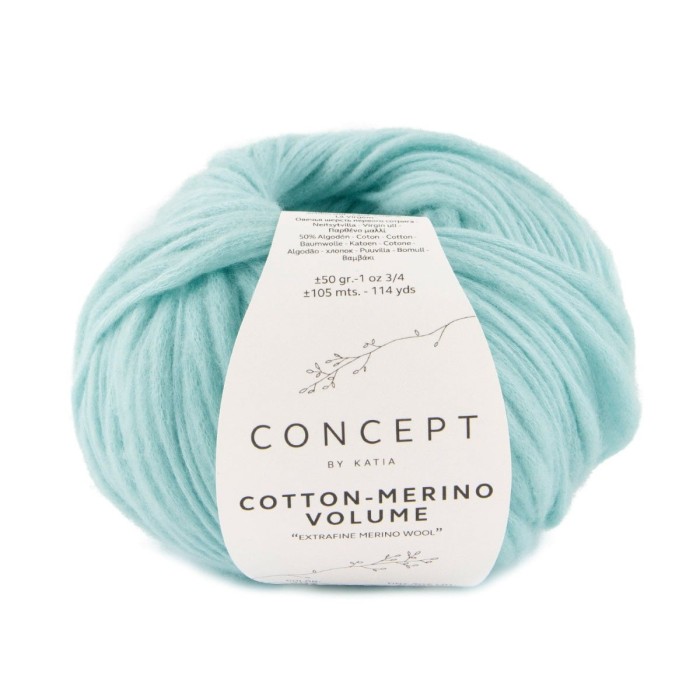 Купить пряжу Concept by Katia 🧶 Cotton-Merino Volume цвет 207 Light Turquoise 🧡 в Калининграде