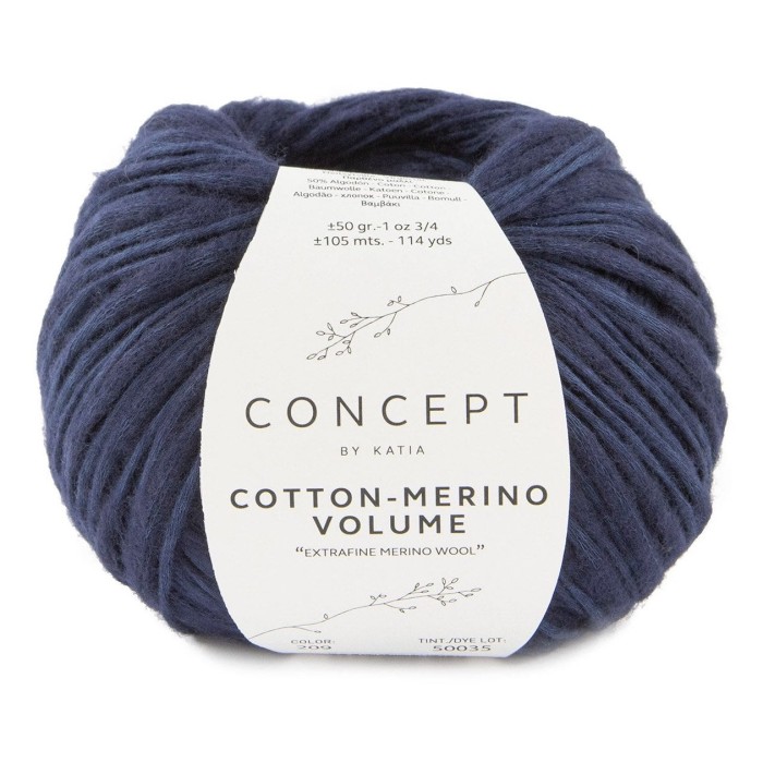 Купить пряжу Concept by Katia 🧶 Cotton-Merino Volume цвет 209 Ultramarine Blue 🧡 в Калининграде